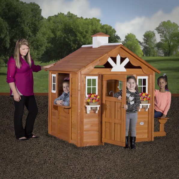 backyard discovery summer cottage wooden cedar playhouse