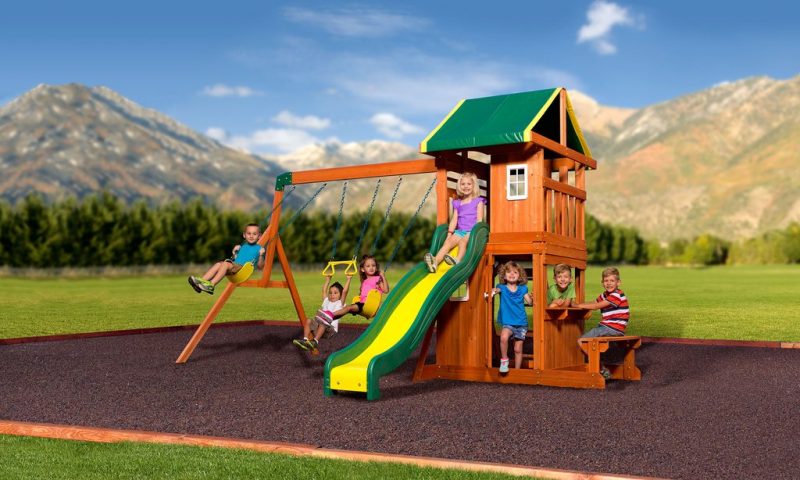 backyard discovery oakmont cedar wooden swing set