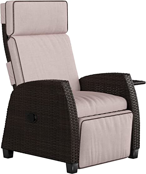 Grand Patio Outdoor All-Weather Wicker Reclining Patio Chair