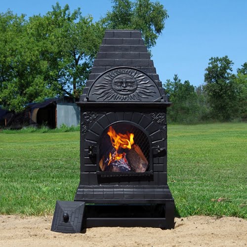 Blue Rooster Casita Cast Iron Chiminea Outdoor Grill